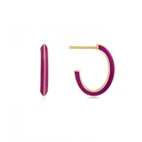 Ania Haie Berry Enamel Thick Gold Hoop Earrings