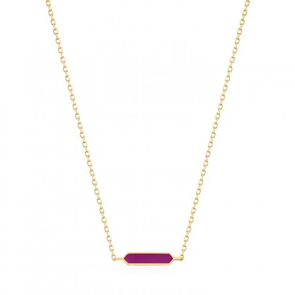 Ania Haie Berry Enamel Gold Bar Necklace