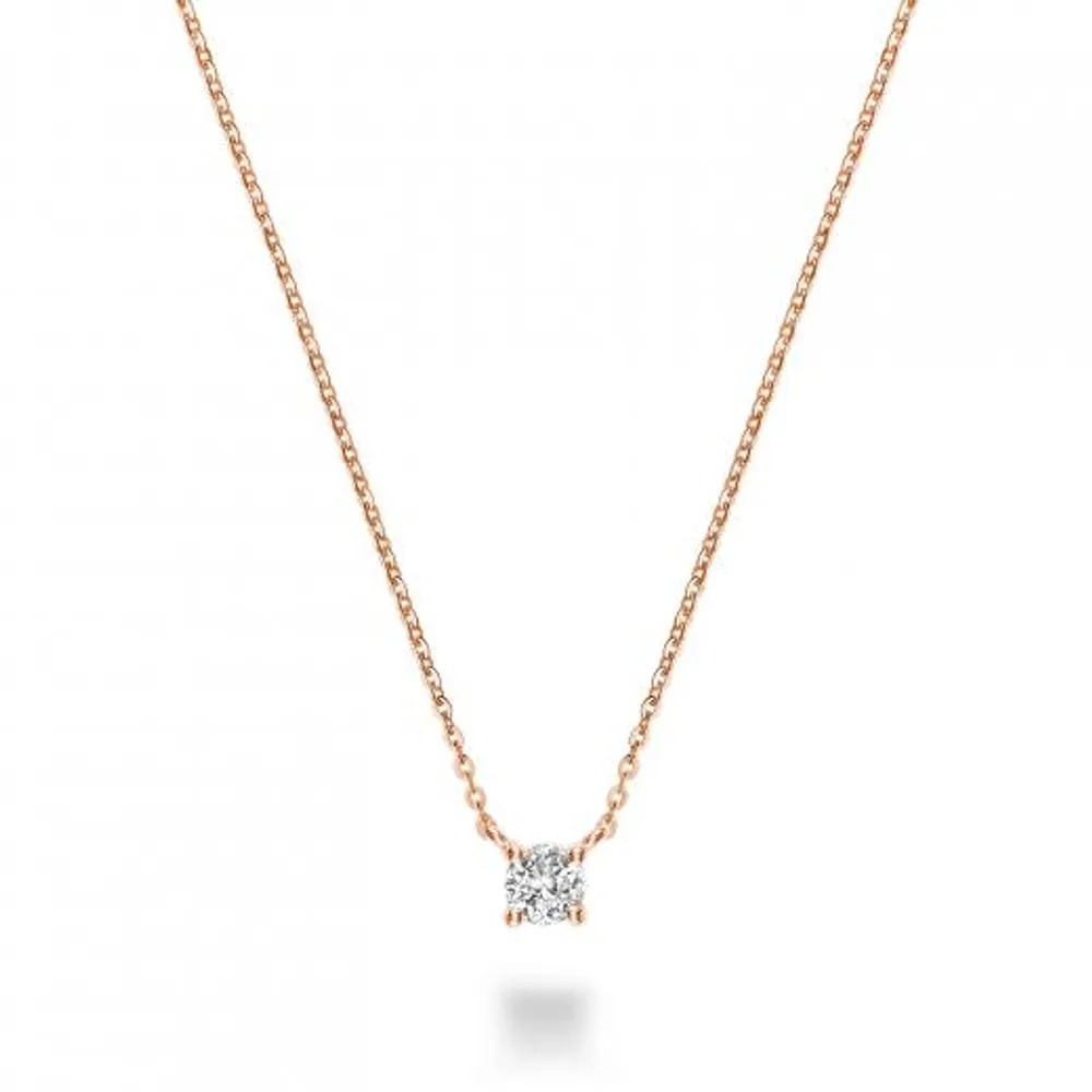 10K Rose Gold 0.07CT Diamond Solitaire Pendant