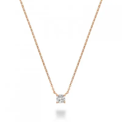 10K Rose Gold 0.07CT Diamond Solitaire Pendant