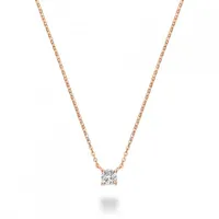 10K Rose Gold 0.07CT Diamond Solitaire Pendant