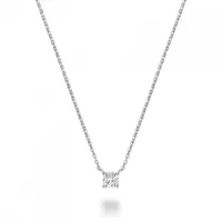 10K White Gold 0.07CT Diamond Solitaire Pendant