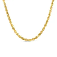 10K Yellow Gold 20" 2mm Semi Solid Diamond Cut Rope Chain