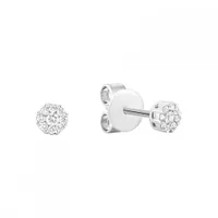 10K White Gold 0.08CTW Diamond Cluster Studs