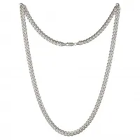 Sterling Silver 24" 5.3mm Pave Cut Curb Chain