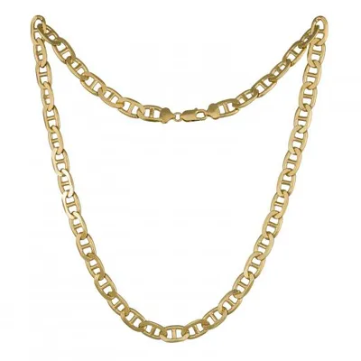 Vermeil Sterling Silver 18K Yellow Gold Plated 24" 9.8mm Marine Chain