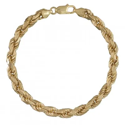 Peoples 8.9mm S-Link and Rope Chain Triple Row Bracelet in Hollow