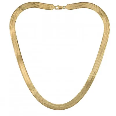 Vermeil Sterling Silver 18K Yellow Gold Plated 22" 9.6mm Herringbone Chain