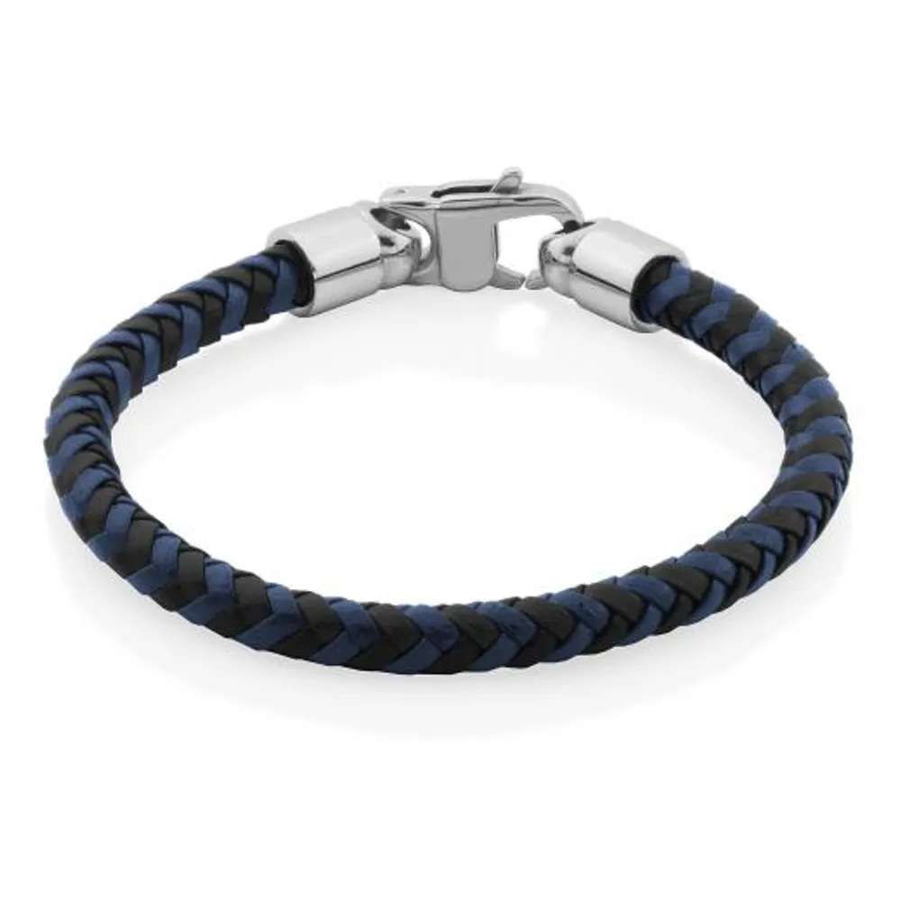 SteelX Stainless Steel Leather Bracelet