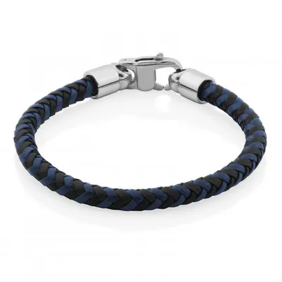 SteelX Stainless Steel Leather Bracelet