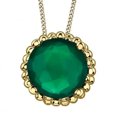 10K Yellow Gold Green Onyx Pendant