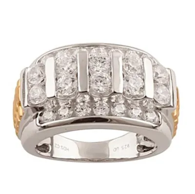 10K White and Yellow Gold Lab Grown 2.94CTW Diamond Band