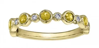 10K Yellow Gold Yellow Sapphire & Diamond Ring
