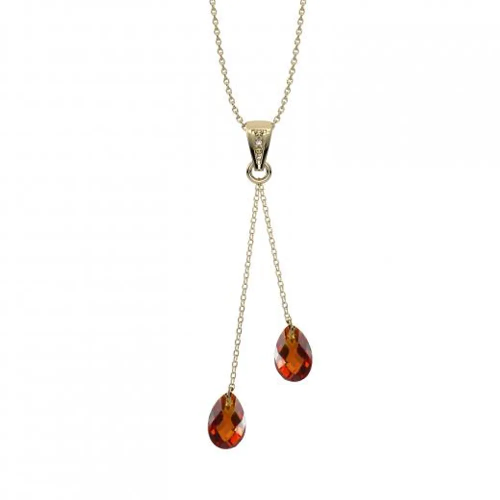 10K Yellow Gold Garnet & Diamond Pendant