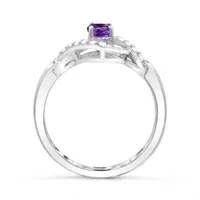 Sterling Silver Amethyst & White Topaz Ring