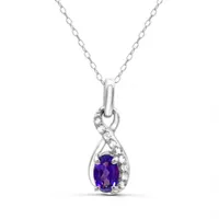 Sterling Silver Amethyst & White Topaz Pendant