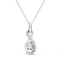 Sterling Silver White Topaz Pendant