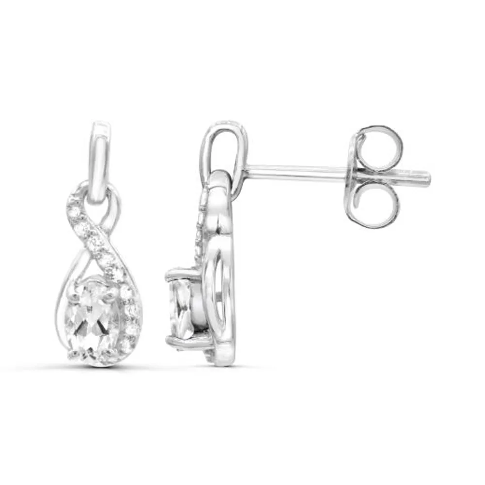 Sterling Silver White Topaz Earrings