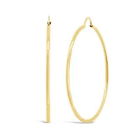 10K Yellow Gold 40mm Polished Tube Hoop Earrings