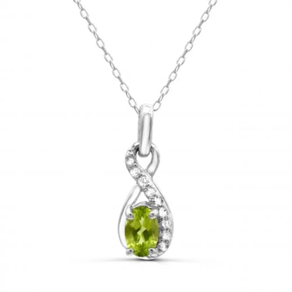 Sterling Silver Peridot & White Topaz Pendant