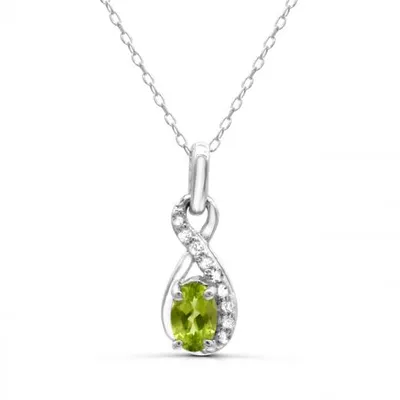 Sterling Silver Peridot & White Topaz Pendant