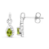 Sterling Silver Peridot & White Topaz Earrings