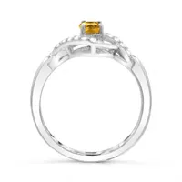 Sterling Silver Citrine & White Topaz Ring