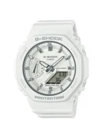 Casio G-Shock Women's Digital White Watch with Octagonal Dial