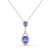 Sterling Silver Tanzanite & Diamond Pendant