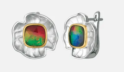 KORITE TAYLOR Sterling Silver Ammolite Earrings