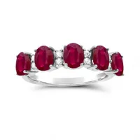 14K White Gold Ruby & Diamond Ring