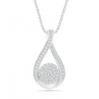 10K White Gold 0.45CTW Diamond Fashion Bouquet Pendant