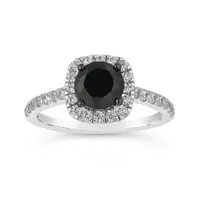 10K White Gold Black & White 1.45CTW Diamond Bridal Ring