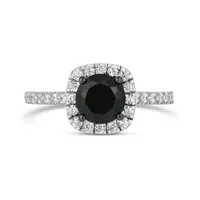 10K White Gold Black & White 1.45CTW Diamond Bridal Ring