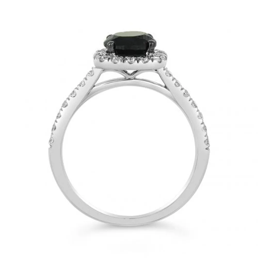 10K White Gold Black & White 1.45CTW Diamond Bridal Ring