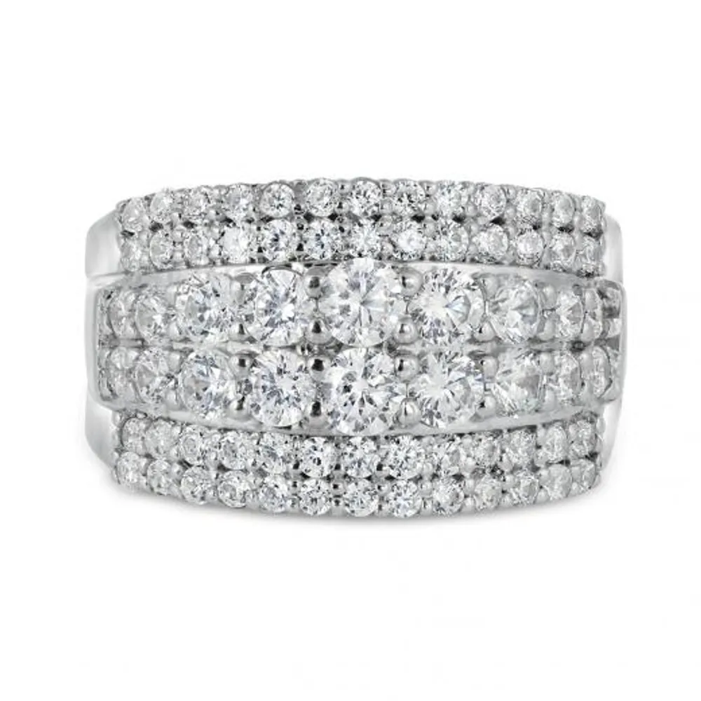 10K White Gold Multi-Row 1.50CTW Diamond Band