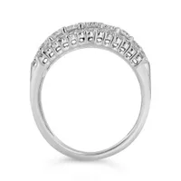 10K White Gold Multi-Row 1.50CTW Diamond Band