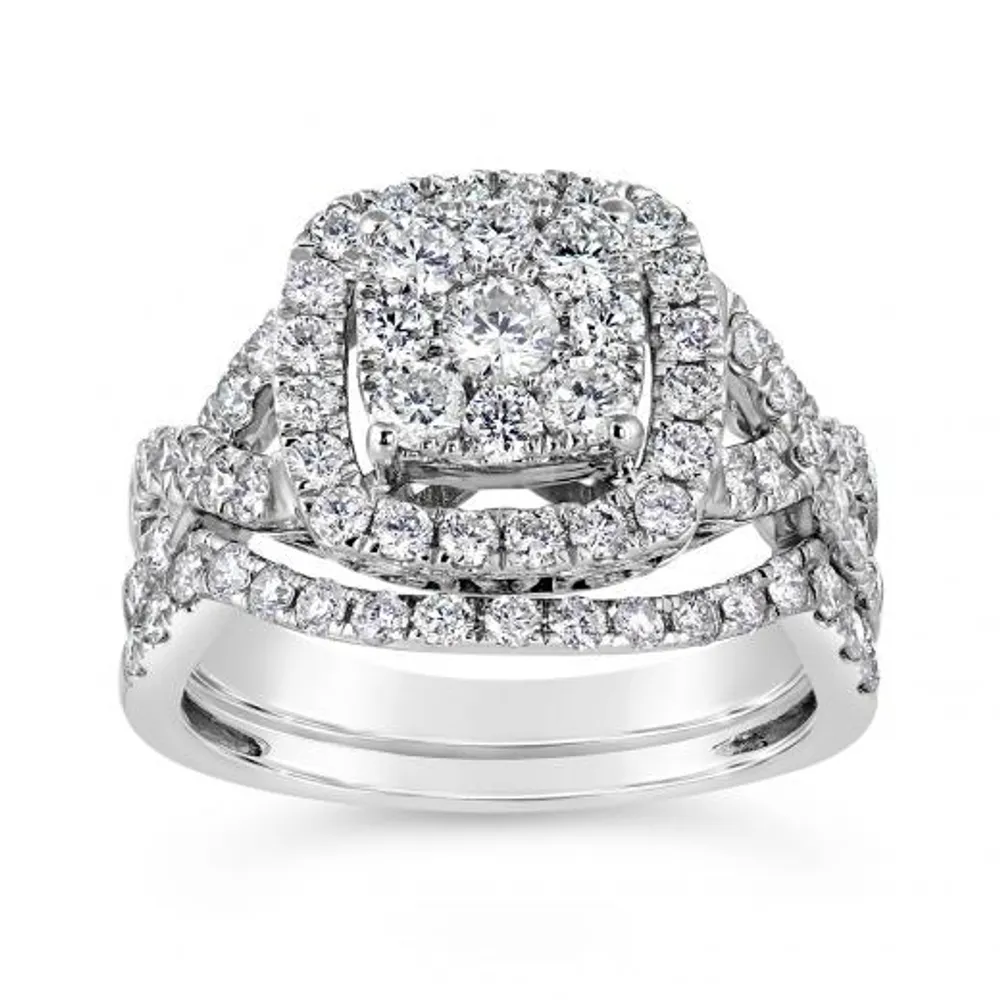 10K White Gold Diamond Bridal Set 1.50CTW I2/HI