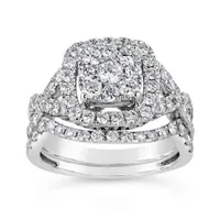 10K White Gold Diamond Bridal Set 1.50CTW I2/HI