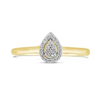 10K Yellow & White Gold Pear Shape 0.10CTW Diamond Promise Ring