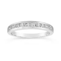 10K White Gold Princess Cut 0.50CTW Diamond Band