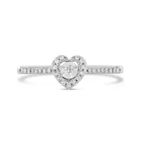 10K White Gold 0.15CTW Diamond Heart Promise Ring