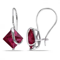 Julianna B 10K White Gold Created Ruby Earrings