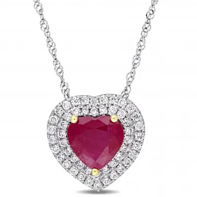 Julianna B 14K White Gold Ruby & Diamond Pendant