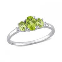 Julianna B 10K White Gold Peridot & Diamond Ring