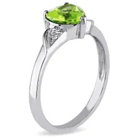 Julianna B 10K White Gold Peridot & Diamond Ring