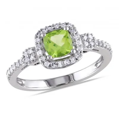 Julianna B 10K White Gold Peridot & Diamond Ring