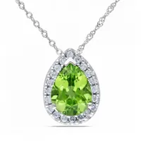 Julianna B 14K White Gold Peridot & Diamond Pendant