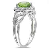 Julianna B Sterling Silver Peridot & Diamond Ring