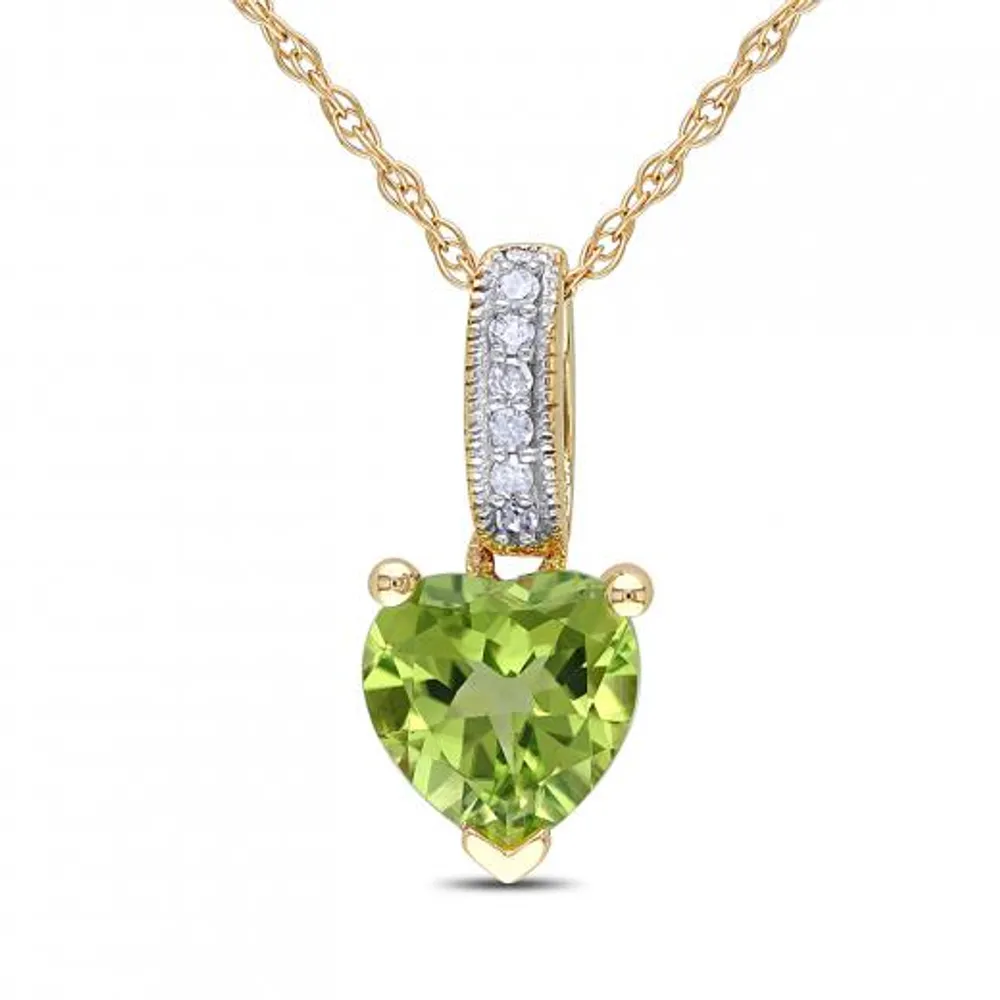 Julianna B 10K Yellow Gold Peridot & Diamond Pendant